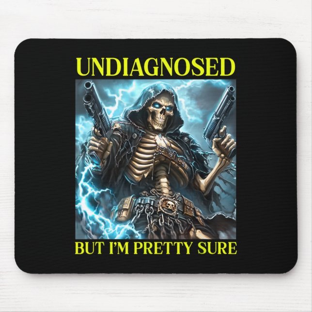 D Skeleton Undiagnosed Autism Brainrot  Mouse Pad (Front)