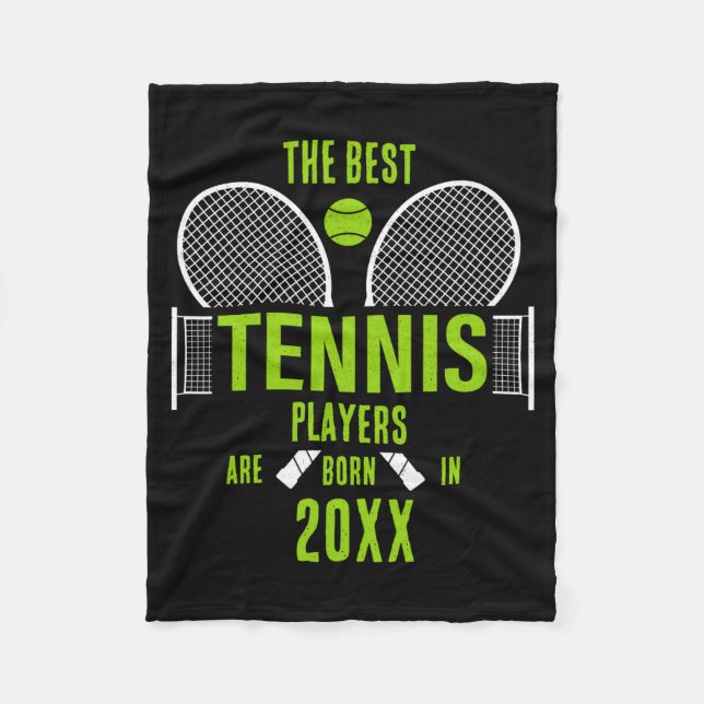 D Tennis Birth Year Name Birthday  Fleece Blanket (Front)