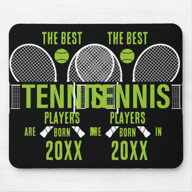 D Tennis Birth Year Name Birthday T Shirt  Mouse Pad (Front)