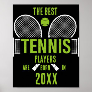 D Tennis Birth Year Name Birthday T Shirt Poster