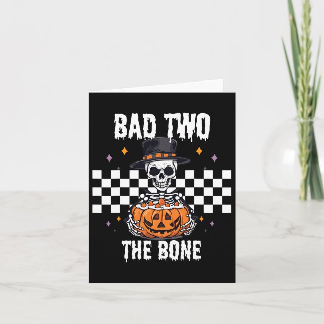 D To The Bone Skeleton Halloween Costume  Card (Front)