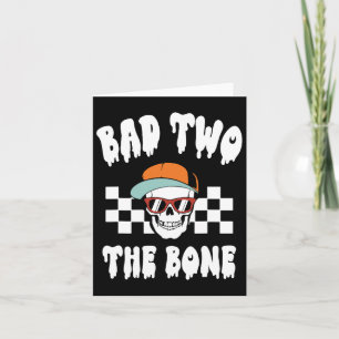 D Two The Bone Funny 2nd Birthday Halloween Skelet Card