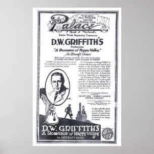D.W. Griffith 1919 vintage movie ad poster
