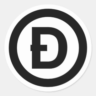 D with a Slash Dogecoin Round Sticker