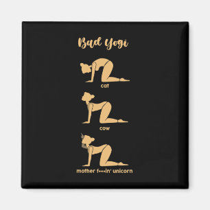 D Yogi Cat Cow Mother Unicorn Funny Yoga Meditatio Magnet
