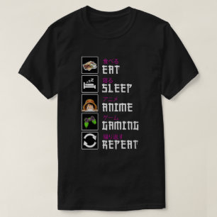 DA2-Eat Sleep Anime Gaming Repeat Kawaii Otaku T-Shirt