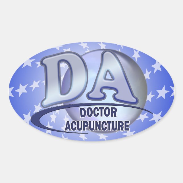 DA ACRONYM LOGO DOCTOR OF ACUPUNCTURE OVAL STICKER (Front)