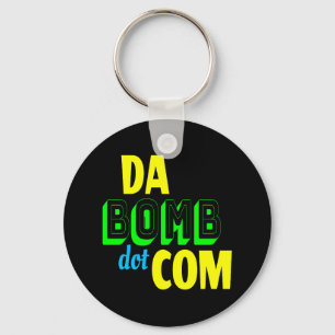 Da Bomb dot com Novelty Funny Retro 90s Key Ring