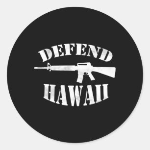 Da Bruddah Defend Hawaii Grey Small Classic Round Sticker