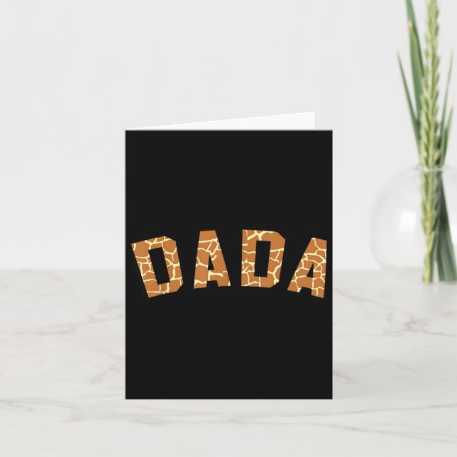 Da Da Dad Giraffe Pattern Printed Funny Fathers Card (Front)