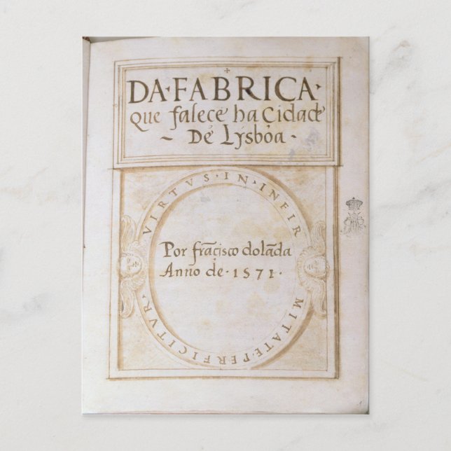 Da Fabrica que falece ha Cidade de Lysboa' Postcard (Front)