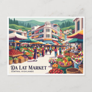 Da Lat Central Market Vietnam Postcard