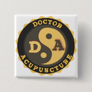DA LOGO YIN YANG LOTUS FLOWER DOCTOR ACUPUNCTURE 15 CM SQUARE BADGE