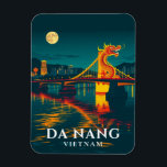 Da Nang Dragon Bridge Vietnam Travel Magnet<br><div class="desc">Capture the iconic Da Nang Dragon Bridge with this vibrant travel illustration magnet of Vietnam. This Southeast Asian souvenir showcases the impressive architecture and cultural significance of this modern landmark. Perfect for Vietnam enthusiasts and collectors of Southeast Asia travel memorabilia.</div>