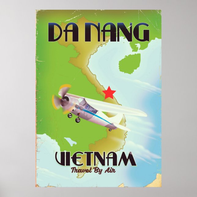 Da Nang Vietnam vintage travel poster (Front)