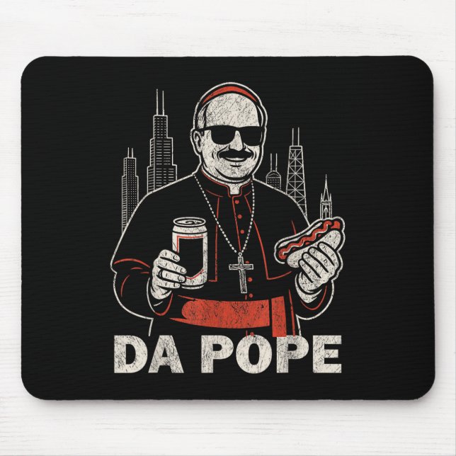 Da Pope From America Chicago Pope Leo Xiv Funny Vi Mouse Pad (Front)
