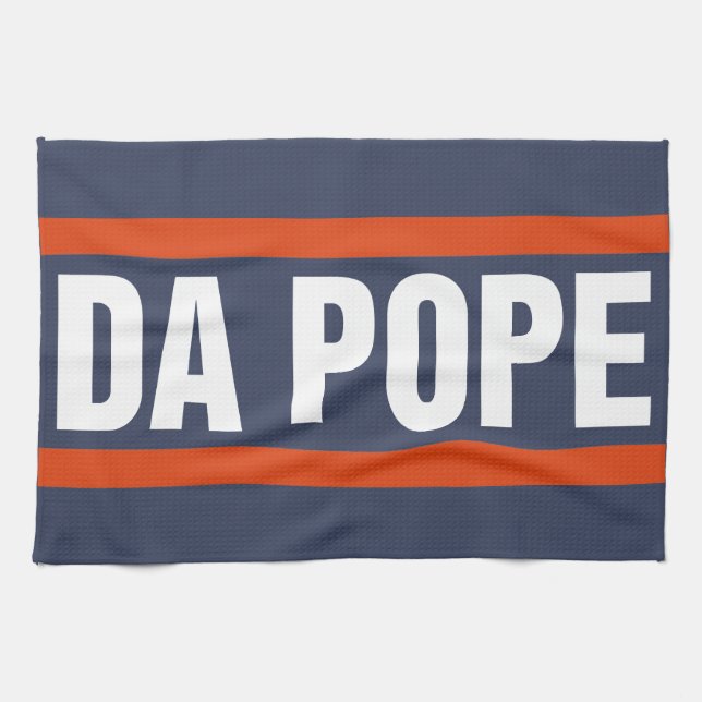 Da Pope From America Chicago Pope Leo XIV Provost Tea Towel (Horizontal)