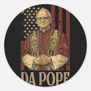 Da Pope Leo Xiv New Pope Funny Humor Men Women  Classic Round Sticker