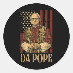 Da Pope Leo Xiv New Pope Funny Humour Men Women  Classic Round Sticker