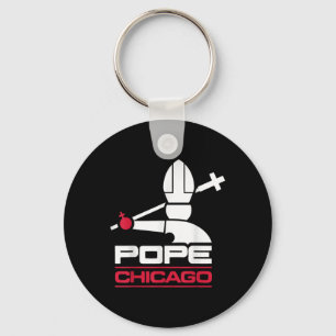 Da Pope Leo Xiv Shirt Chicago Baseball Key Ring