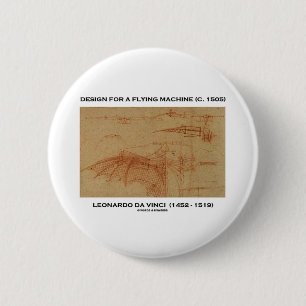 Da Vinci Design For A Flying Machine 6 Cm Round Badge