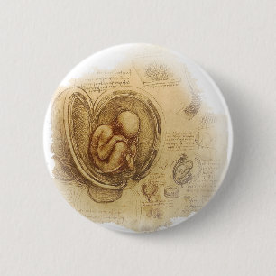 da Vinci - Embryo Sketch 6 Cm Round Badge