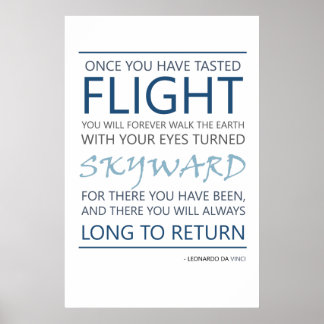Da Vinci Flight Quote Poster
