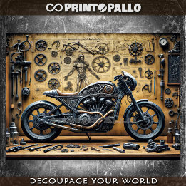 Da Vinci garage and steampunk bike Tissue Paper