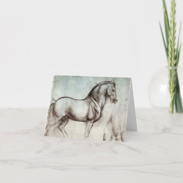 Da Vinci Horse Study Renaissance Sketch Fine Art Card (Front)