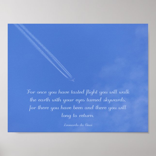 Da Vinci inspirational flight quote Poster (Front)
