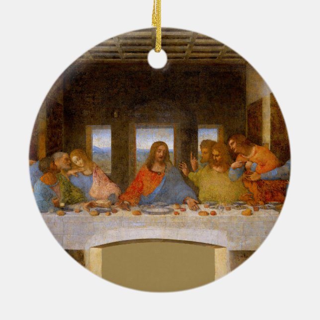 Da Vinci Last Supper Fine Art Classic Ceramic Tree Decoration (Back)