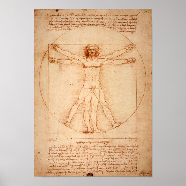 Da Vinci’s Vitruvian Man (1487) Poster (Front)