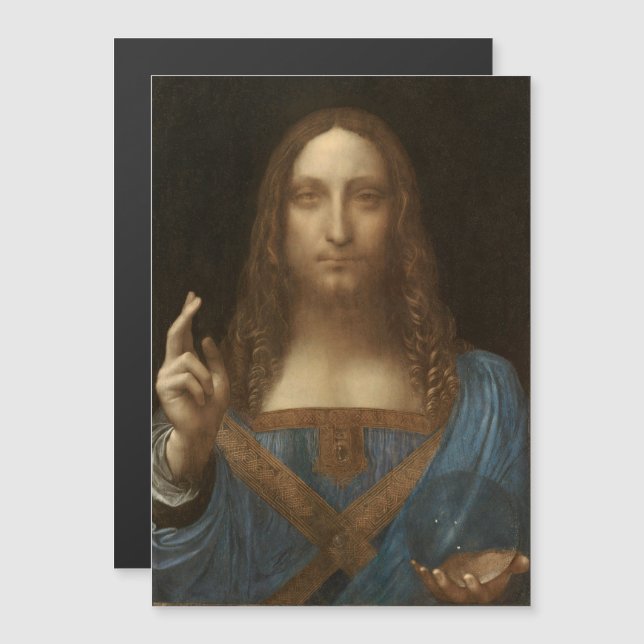 Da Vinci, Saviour of the World, Salvator Mundi Magnetic Invitation (Front/Back)