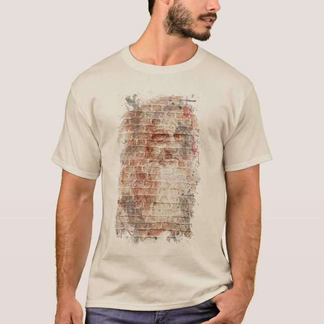 da Vinci Self Portrait on Brick Wall T-Shirt (Front)