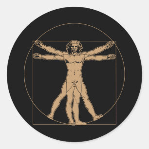 Da Vinci Vitruvian Man Classic Round Sticker