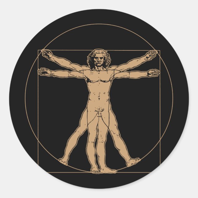 Da Vinci Vitruvian Man Sticker (Front)