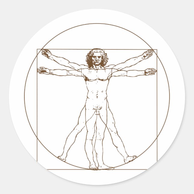 Da Vinci Vitruvian Man Sticker (Front)