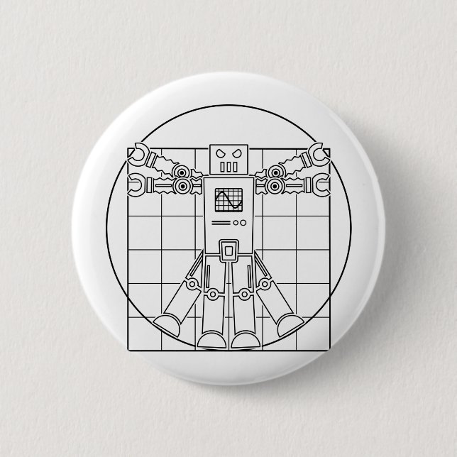 Da Vinci Vitruvian Robot Button (Front)