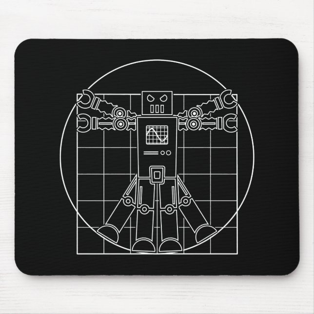 Da Vinci Vitruvian Robot Mouse Pad (Front)