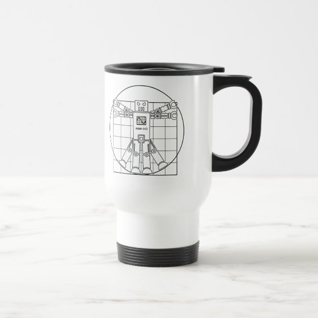 Da Vinci Vitruvian Robot Travel Mug (Right)