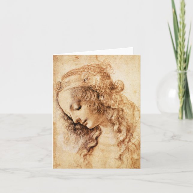 Da Vinci Woman’s Head Note Card (Front)