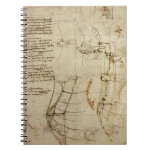 Da Vinci's Flying Contraption Spiral Notebook