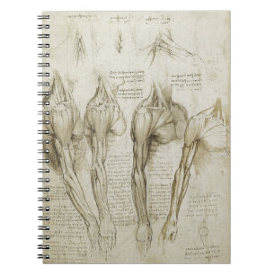 Da Vinci's Human Skeleton Anatomy Sketches Spiral Notebook