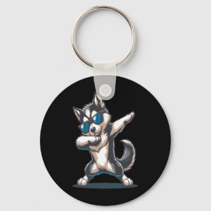 Dab Alaskan Klee Kai Dancing Dabbing Dog  Key Ring