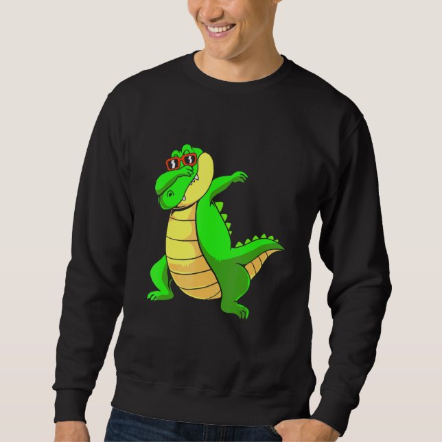 Dab Alligator Dabbing Crocodile For Kids Sweatshirt (Front)