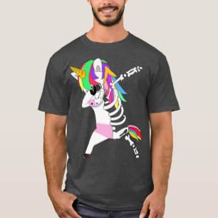 Dab Dabbing Unicorn Skeleton Costume For Boys Girl T-Shirt