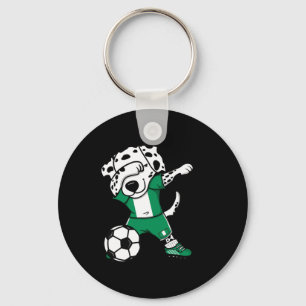 Dab Dalmatian Nigeria Soccer Fans Jersey Nigerian  Key Ring
