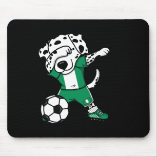 Dab Dalmatian Nigeria Soccer Fans Jersey Nigerian  Mouse Pad