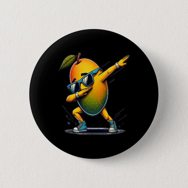 Dab Dance Mango Funny Dancing Dabbing Fruit  6 Cm Round Badge (Front)