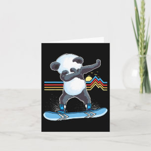 Dab Dance Panda Snowboarding Skiing Dabbing Panda Card